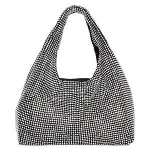 I.N.C International Concepts Mesh Crystal Hobo Bag - Pewter